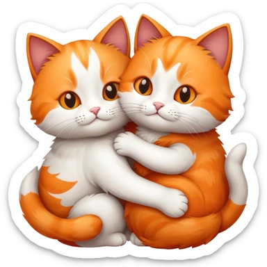 Two cats hugging sticker