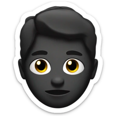 BLACK SILHOUETTE WITH HORNS, WHITE EYES, WITHOUT NOSE OR MOUTH sticker