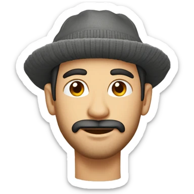 hombre Moreno con gorro de lana sticker