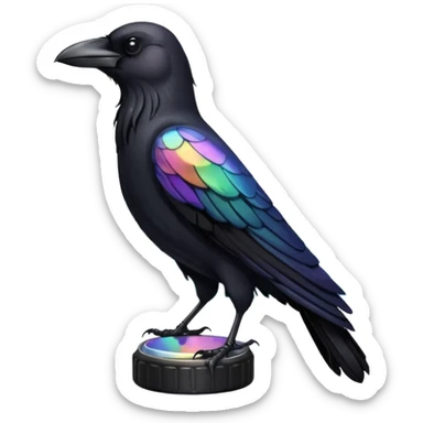 Crow + bottle cap, Street Wildlife. sticker