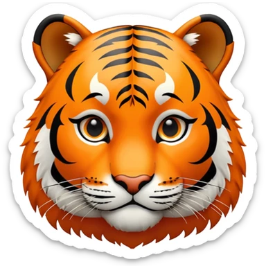 tiger face with friendly expression sticker