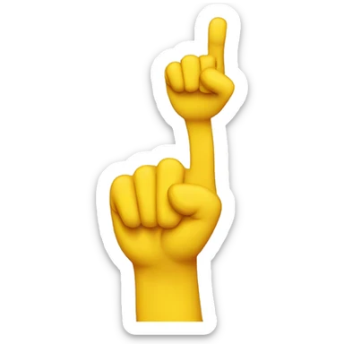 Classic yellow emoji with right arm lift up  sticker