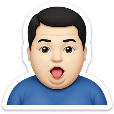 Fat teen from kosovo with flat hair with his tongue out sticker