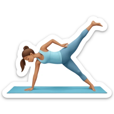 Girl doing yoga dog pose sticker