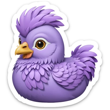 Lavender ameraucana  fluffy hen sticker