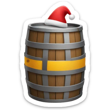 Construction barrel with Christmas decorations  sticker