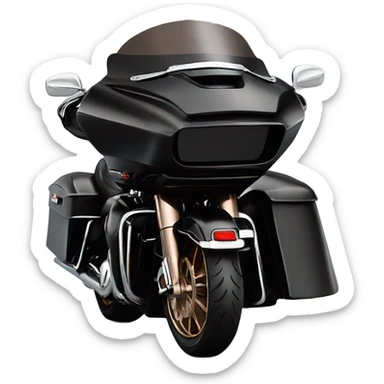 Black Harley Road glide with bronze wheels sticker