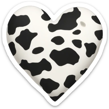 cow print heart sticker