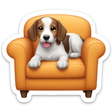 Cachorro limpando sofa  sticker