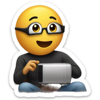 Hugs watching movies on projector  sticker