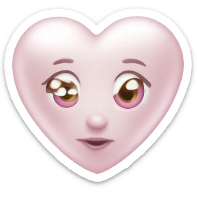 pearl light pink heart sticker