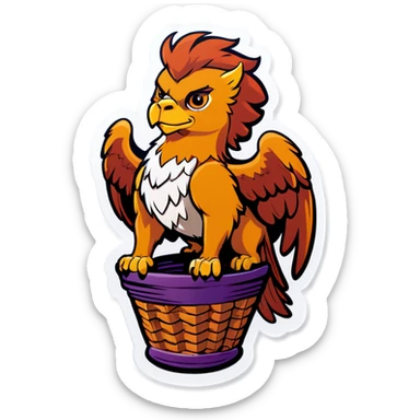 Griffin carrying basket with prince inside sticker
