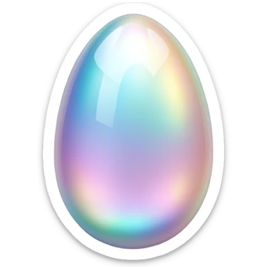 Sparkly glossy Pastel iridescent glass crystal egg sticker