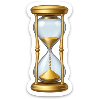 Hourglass with golden small marbles sticker