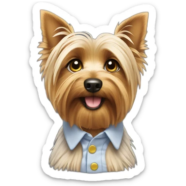Silky terrier con camisa  sticker