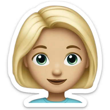 Blonde girl with baby boy sticker