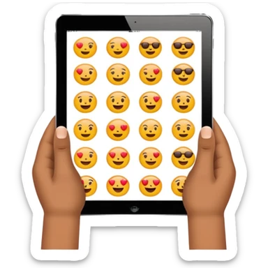 Hands holdholding ipad like emjis sticker