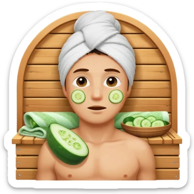 okurka na očích s týpkem a ručníkem co má okolo krku jak kdyby vyšel ze sauny  sticker