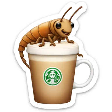 Roach holding a tiny Latte sticker