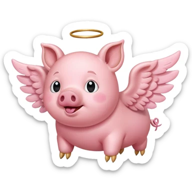 Flying pig sticker