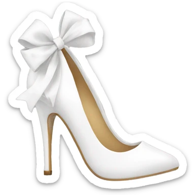 white heels with bow sticker