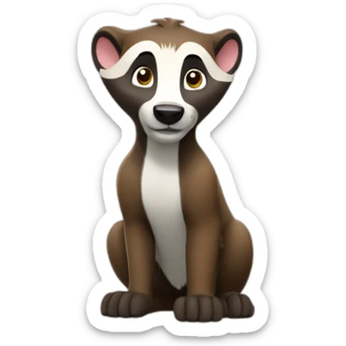badger with long earsin the paw patrol sticker