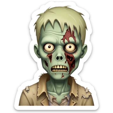 zombie character with decaying features and torn clothing sticker