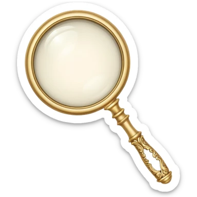 glowing white victorian magnifying glass sticker