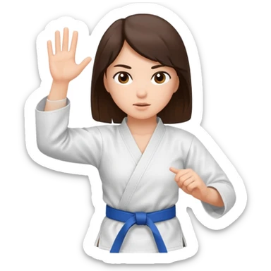 Brunette girl who practice karate sticker