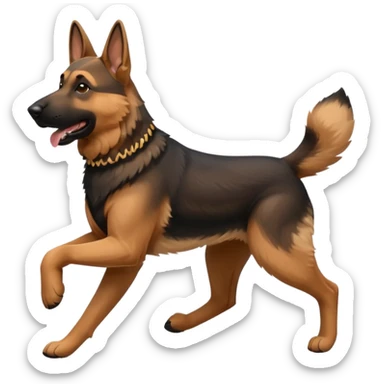 german shepherd running sticker