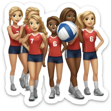 Volleyball team sports a  sticker