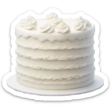 Realistic white layered cake sticker
