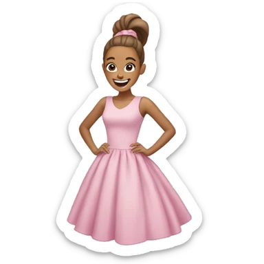 ariana grande in a pink dress laughing sticker