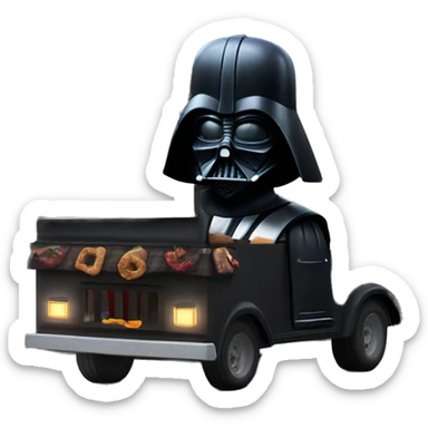 Realistic Darth Vader’s haunted dream house built on food truck  sticker