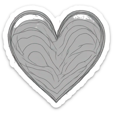 Heart but outline is black li sticker