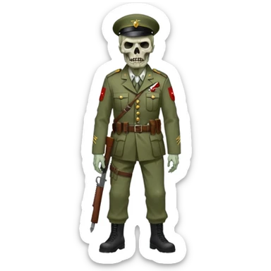 Rotting corpse zombie soldiers, full body, in the style.of your bleeding skull art. sticker