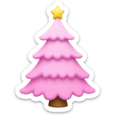 Pink Christmas tree sticker