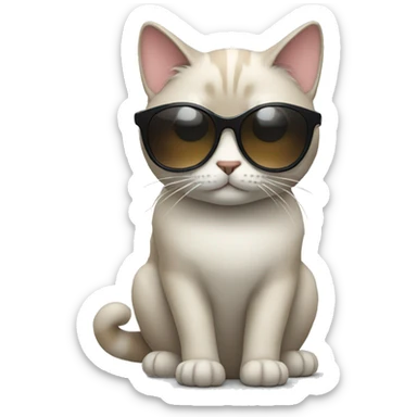 Cat with sunglasses sticker