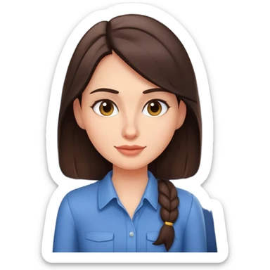 Casual brunette on airplane seat sticker