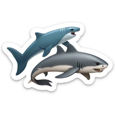 otter and shark sticker