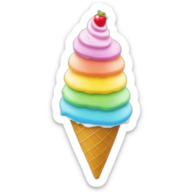 rainbow icecream sundae cone sticker