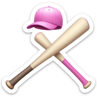Pink Baseball x Baseball Bat x 1  sticker