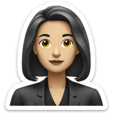 white woman lawyer with black long hair sticker