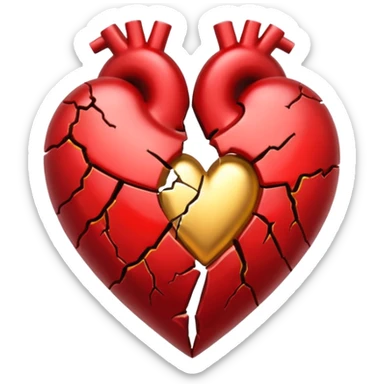 Make a heart with one crack down the middle making it split into two. Fill the crack with gold sticker