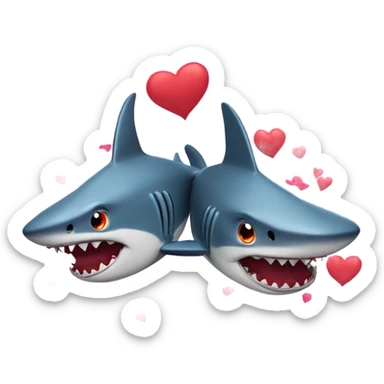 2 sharks in love sticker