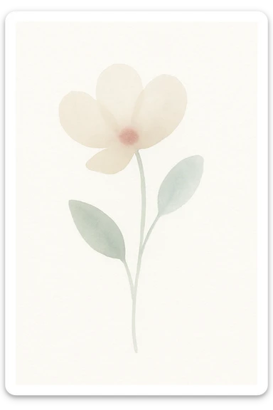 a single flower, watercolor art style sticker