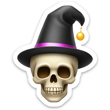skull with partyhat sticker