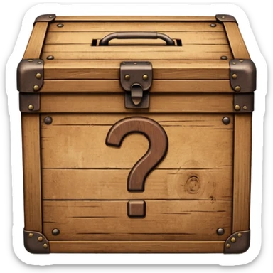 Box with question mark sticker