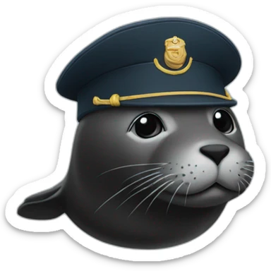 black seal with captain's cap sticker