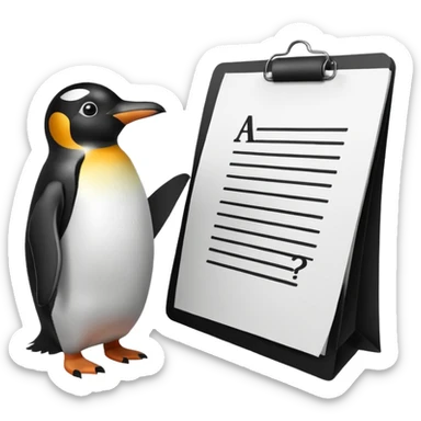 question, penguin sticker